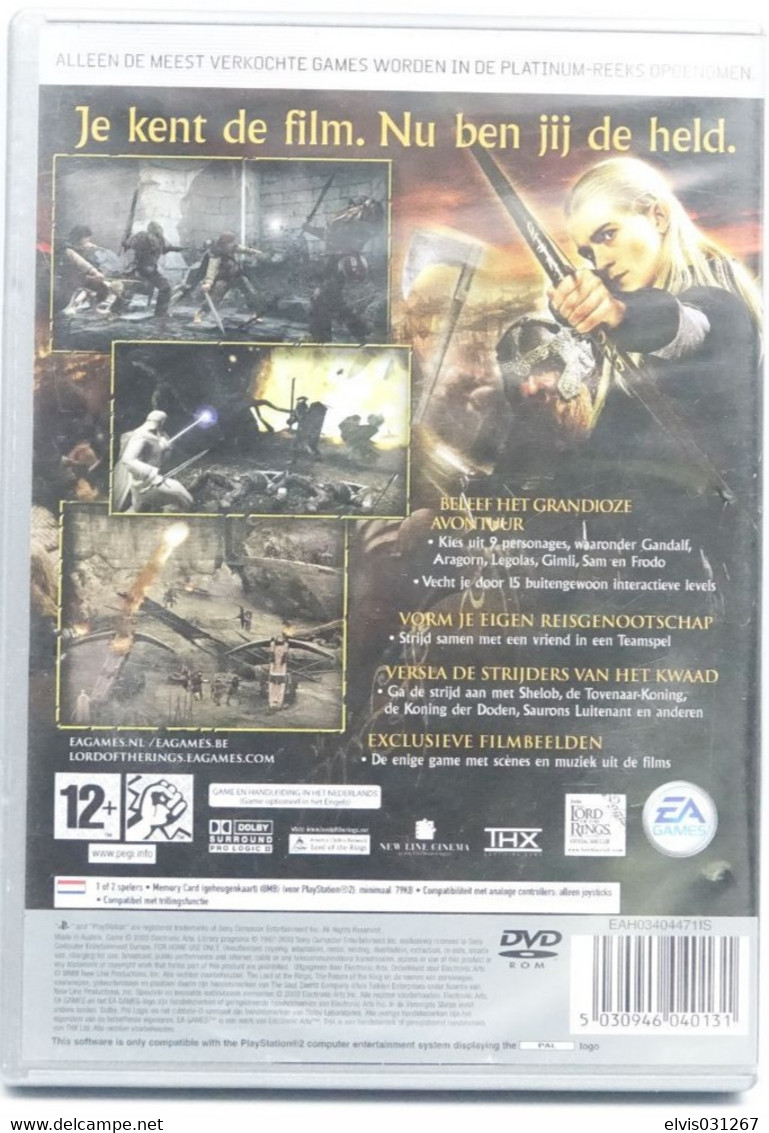 SONY PLAYSTATION TWO 2 PS2 : THE LORD OF THE RINGS THE RETURN OF THE KING - Playstation 2