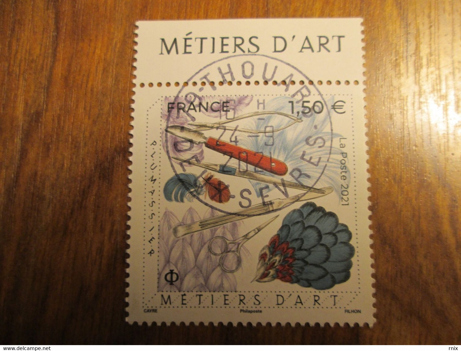 2021 Métiers D'art Plumassier Oblitéré Premier Jour Cachet Rond 24/09/2021 - Used Stamps