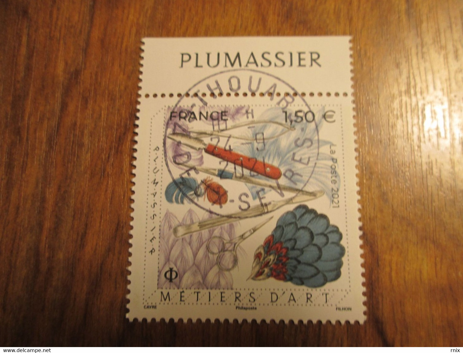 2021 Métiers D'art Plumassier Oblitéré Premier Jour Cachet Rond 24/09/2021 - Used Stamps