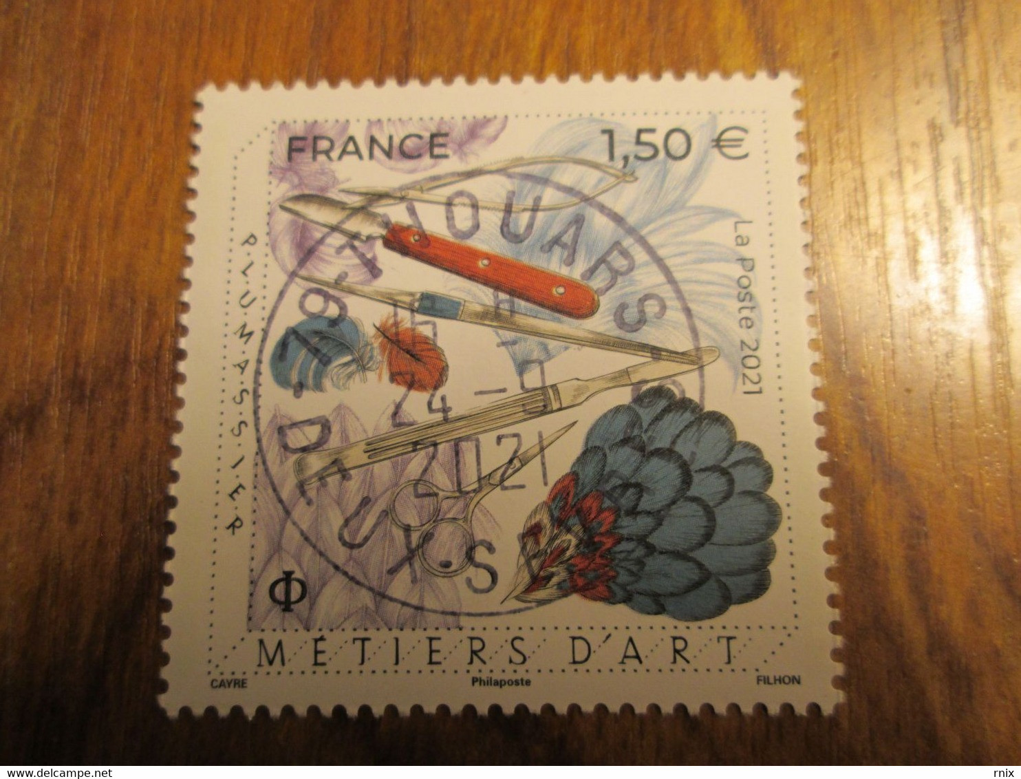 2021 Métiers D'art Plumassier Oblitéré Premier Jour Cachet Rond 24/09/2021 - Used Stamps