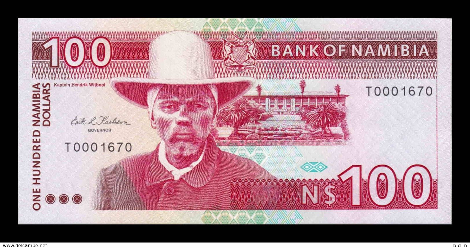 Namibia 100 Dollars 1993 Pick 3 Low Serial T. 1670 SC UNC - Namibie