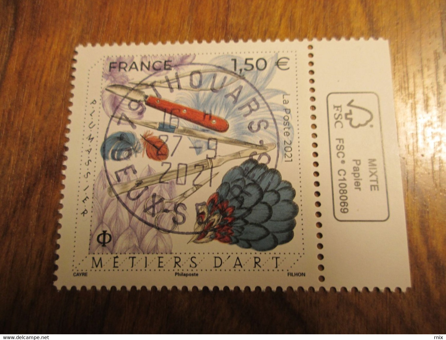 2021 Métiers D'art Plumassier Oblitéré Cachet Rond 27/09/2021 - Used Stamps