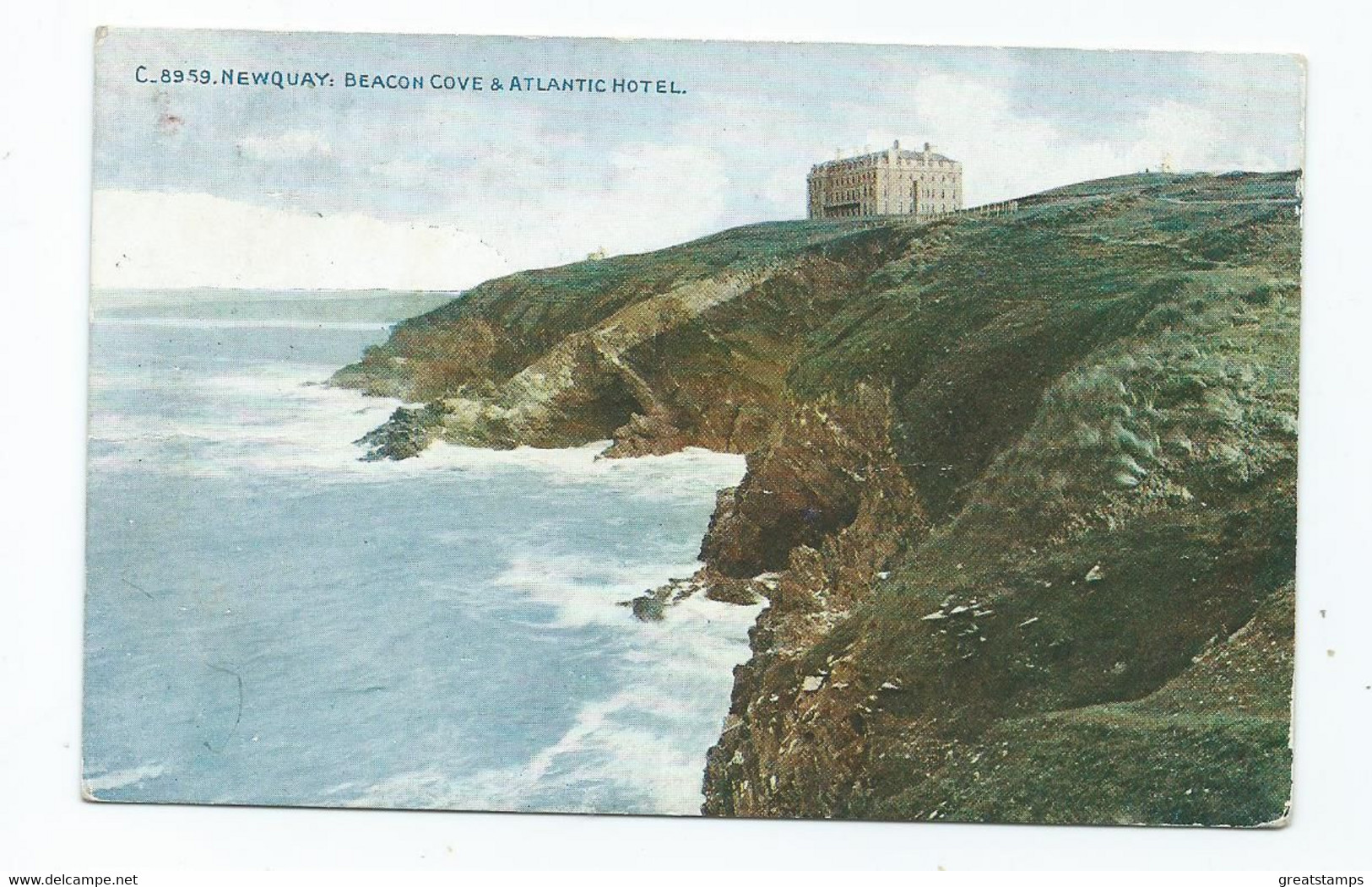 Devon Postcard Newquay Beacon Cove Posted 1911 Harrison Printing Edward Stamp Celesque - Newquay