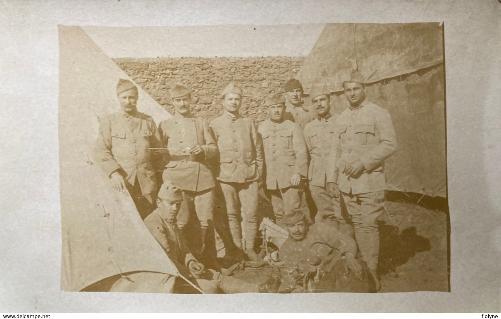 Beyrouth - Carte Photo - Militaires Français Dans Un Camp - Militaria War Guerre - Liban Lebanon - Libano