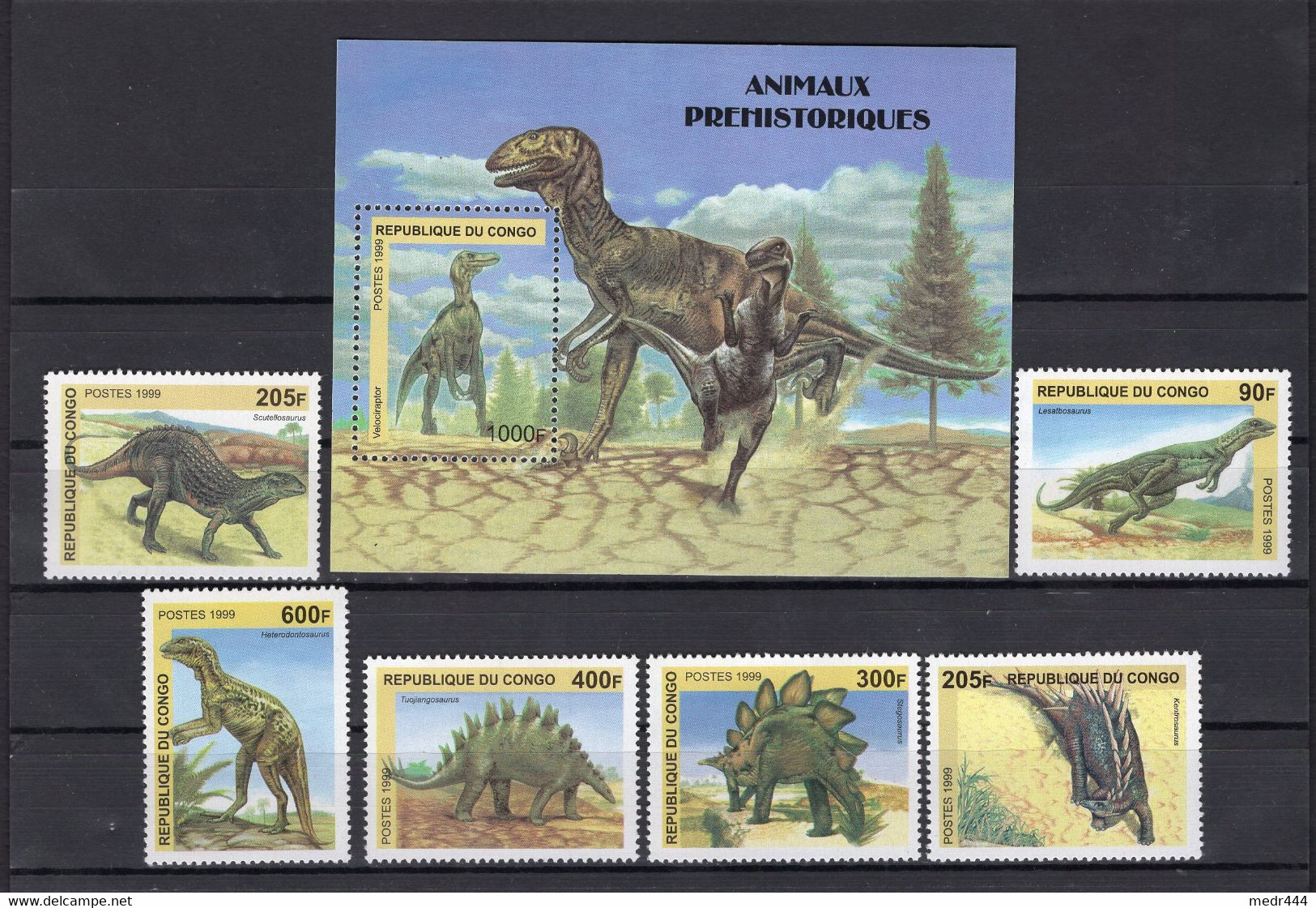 Congo Republic - 1999 - Prehistoric Animals - Minisheet + Stamps 6v - MNH** - Superb*** - Collezioni