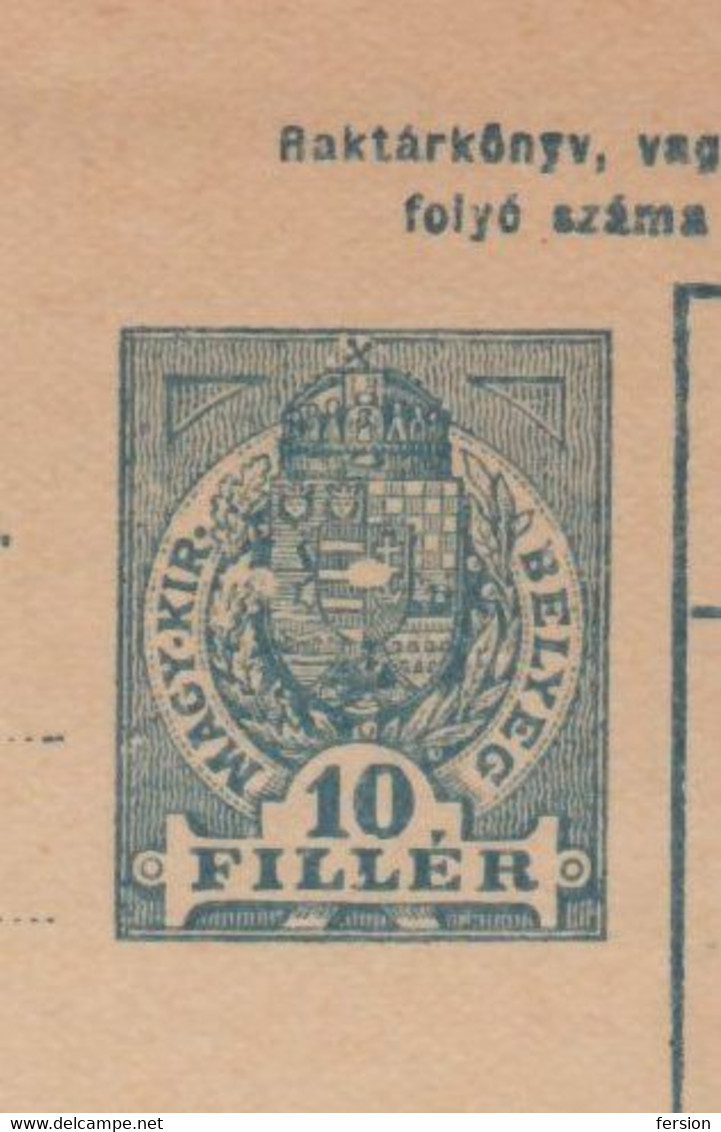 PARCEL POST PACKET FORM  - Stationery Revenue Tax - Not Used HUNGARY 1900-1918 BULLETIN D'expedition - Postpaketten