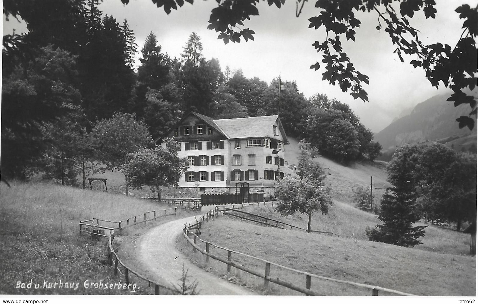 BAD UND KURHAUS GRABSERBERG → Fotokarte Mit Hotelstempel Anno 1933 - Grabs