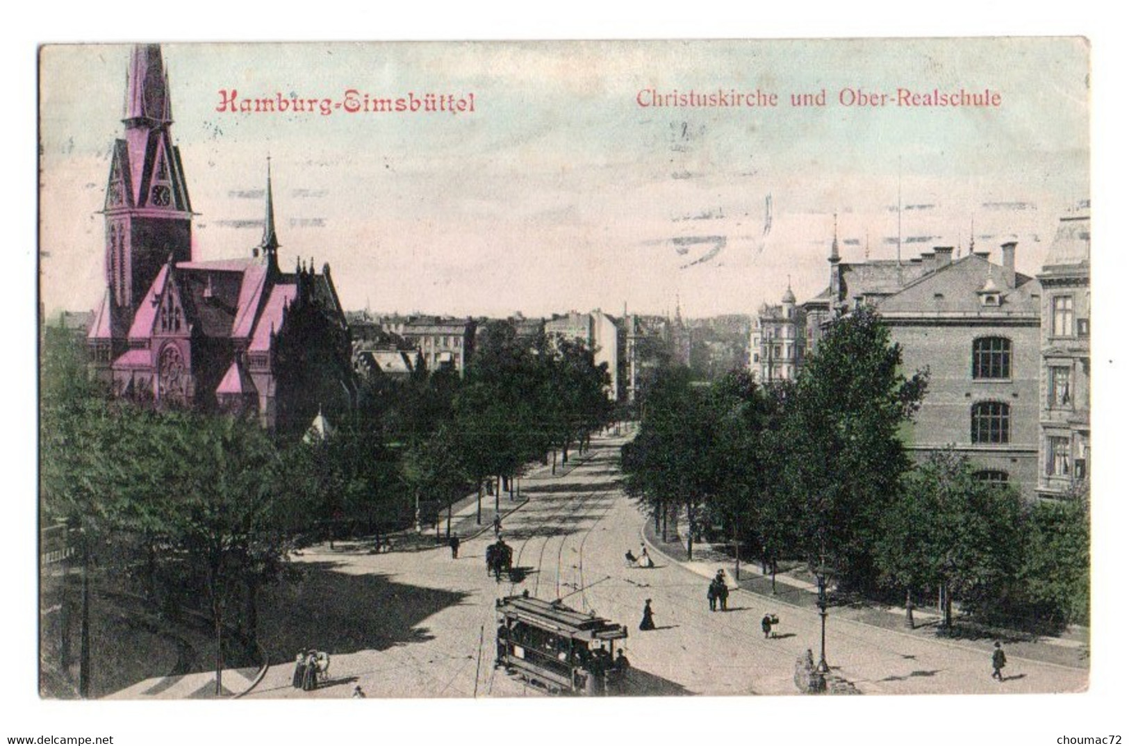 (Hambourg) 043, Hamburg-Eimsbüttel, Christuskirche Und Ober-Realschule, Alsterpavillon - Eimsbüttel