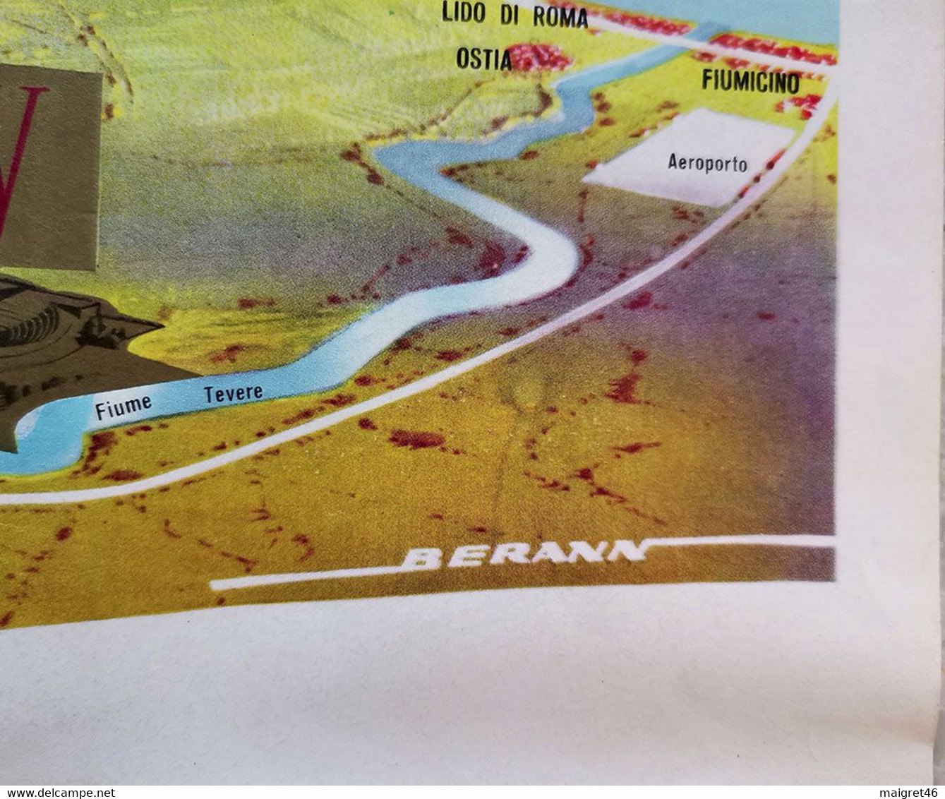 BROCHURE MAPPA XVII GIOCHI OLIMPICI ROMA ANNO 1960 ILLUSTRATORE BERANN