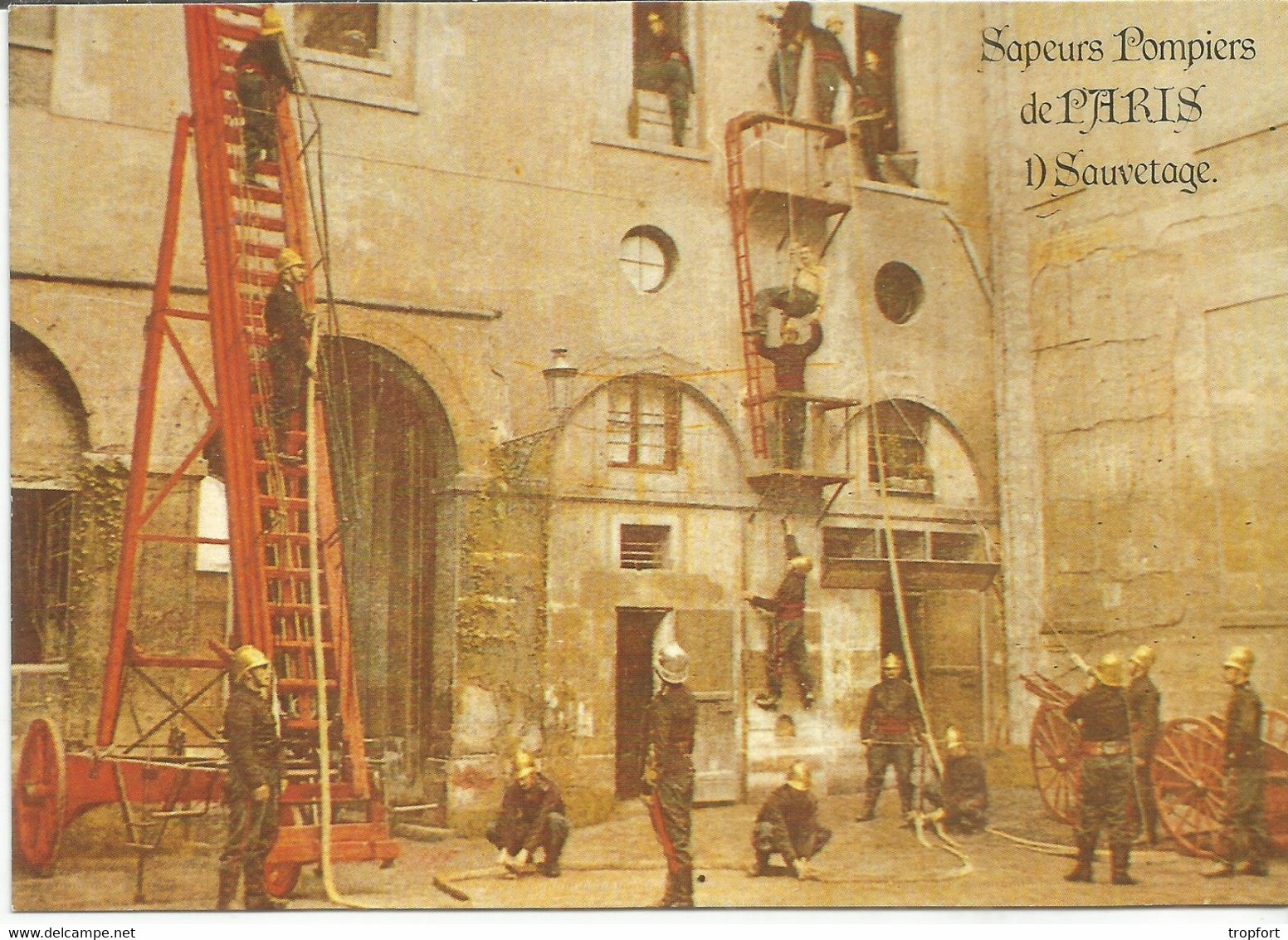 AT / CPM De Collection Thème BSPP POMPIER Tirage 2000 Exemplaires / Sapeur Pompier De PARIS SAUVETAGE - Firemen