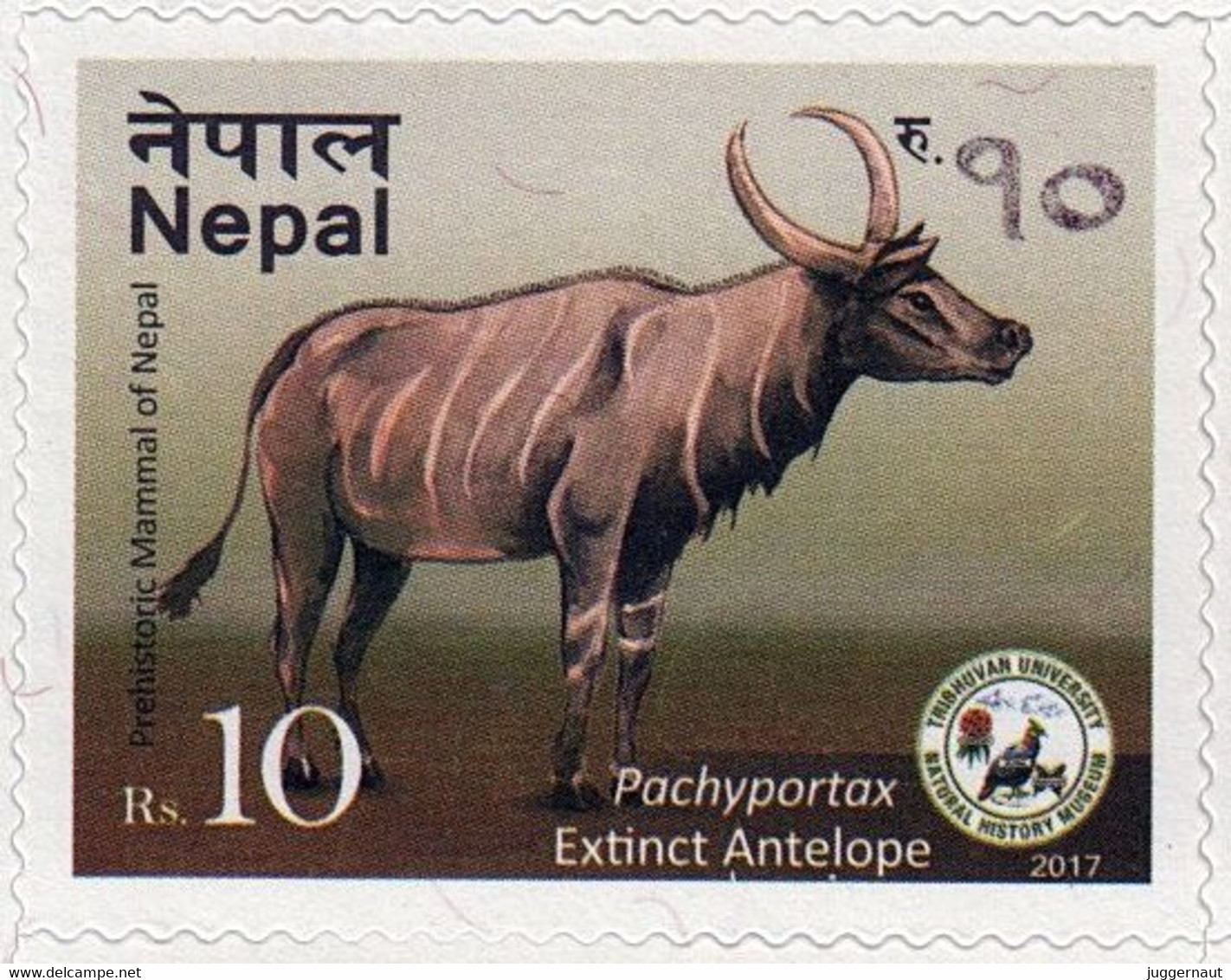 EXTINCT ANTELOPE Adhesive POSTAGE STAMP 2017 NEPAL 2017 MnH - Giraffes