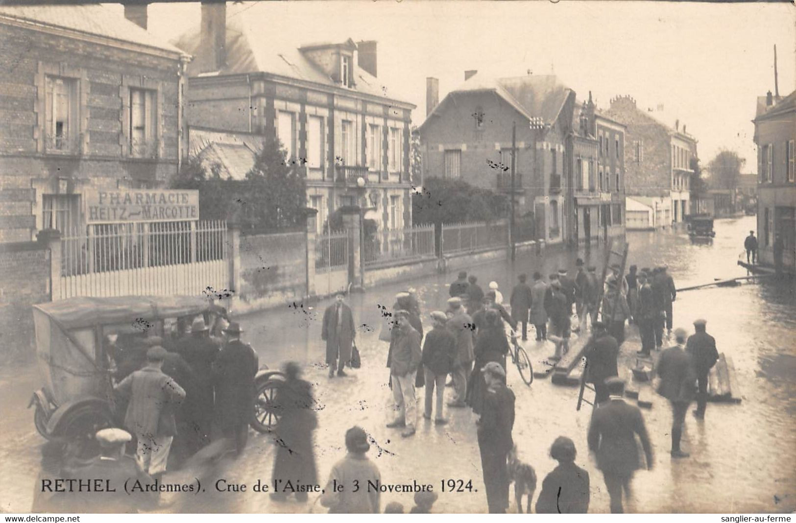 CPA 08 RETHEL CRUE DE L'AISNE LE 3 NOVEMBRE 1924 - Rethel