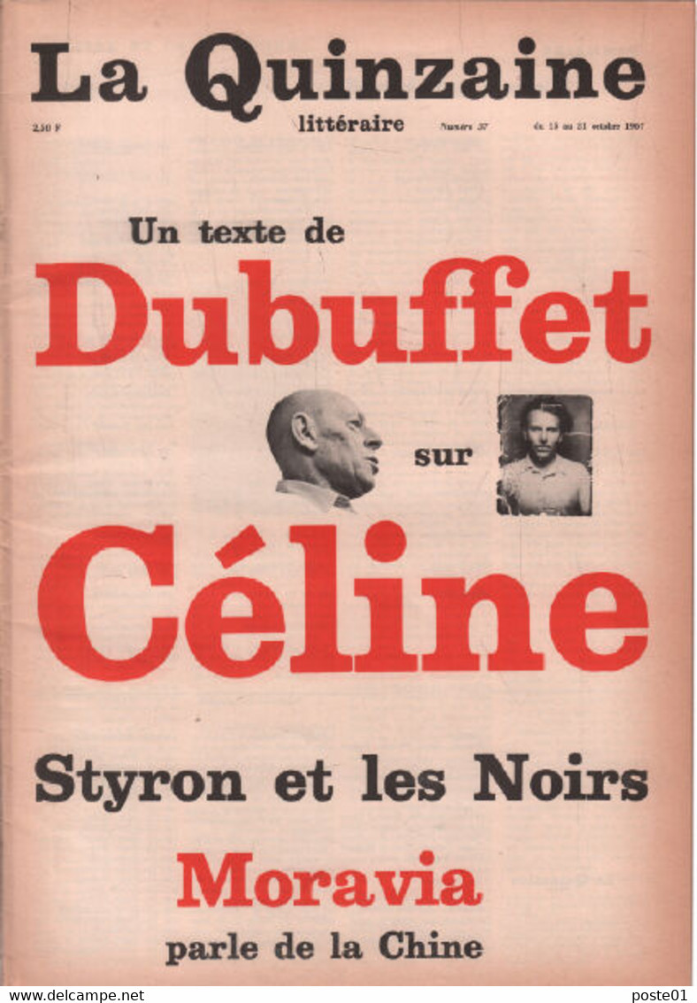 La Quinzaine Littéraire N° 37 / Un Texte De Dubuffet Sur Celine - Non Classificati