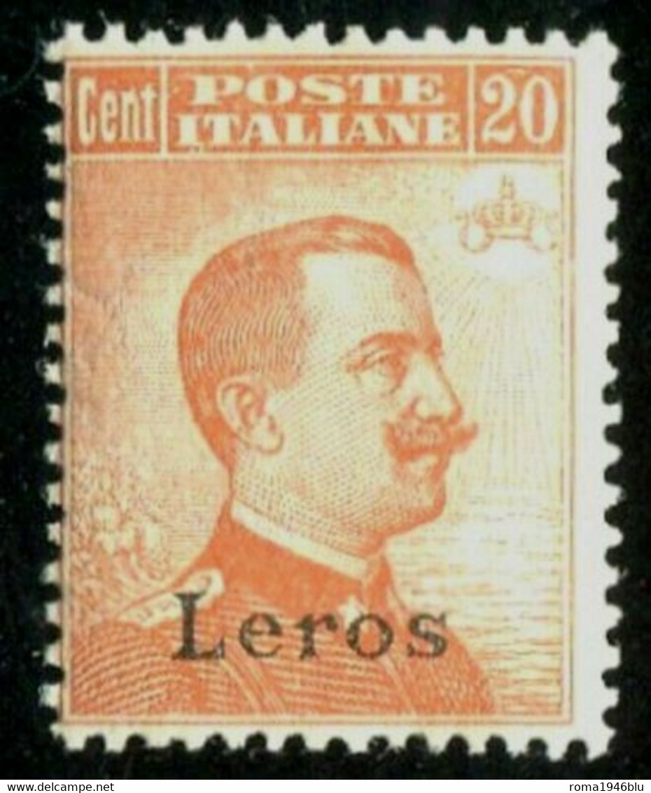 EGEO LERO 1921 20 C. SASSONE N. 11 ** MNH CERT. RAYBAUDI - Ägäis (Lero)