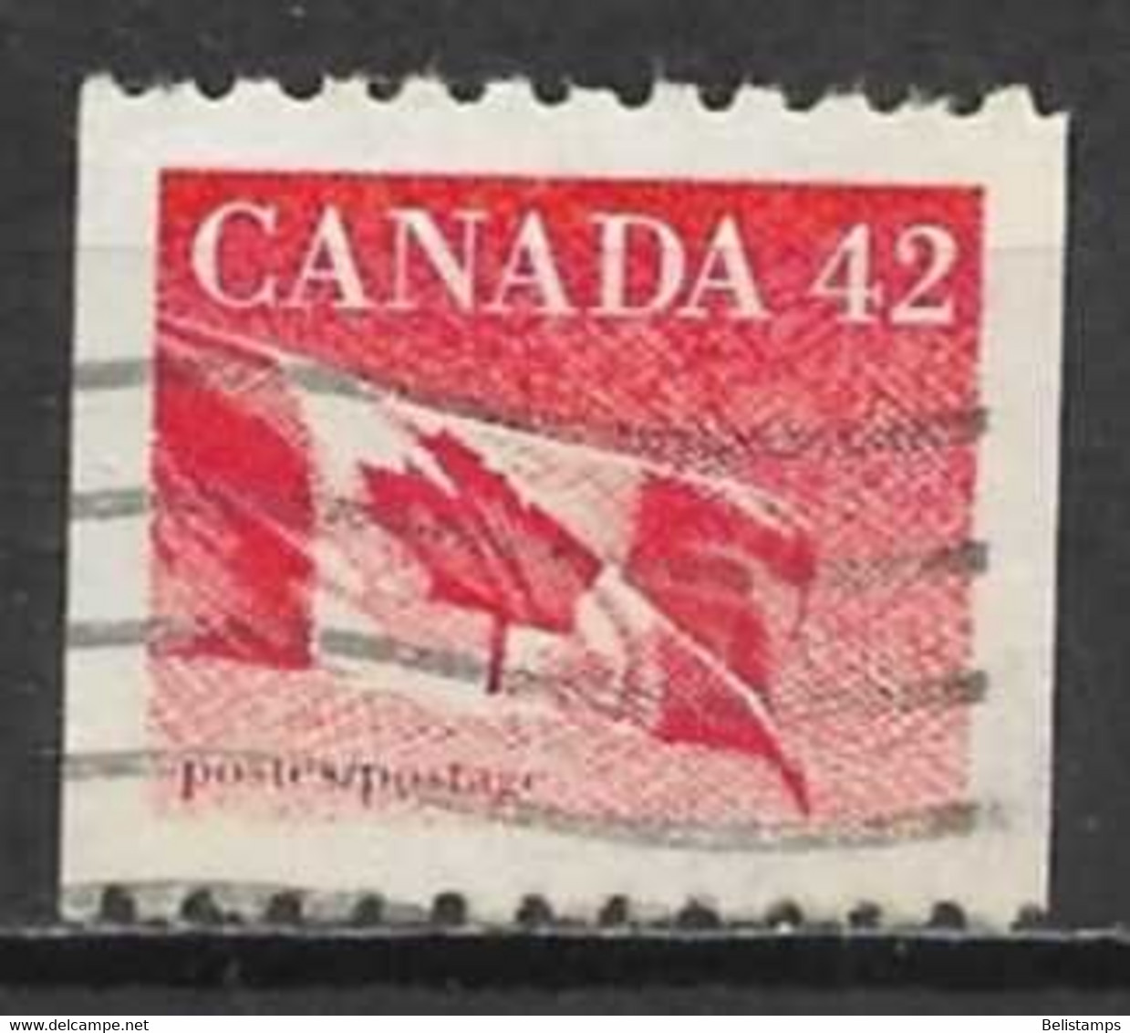 Canada 1991. Scott #1394 (U) Flag - Coil Stamps