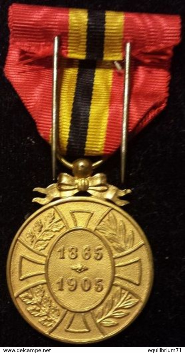 Médaille Commémorative Du Règne/Medaille Ter Herdenking Van Het Bewind - Léopold II - En Bronze Doré - 33 Mm De Diamètre - Belgique