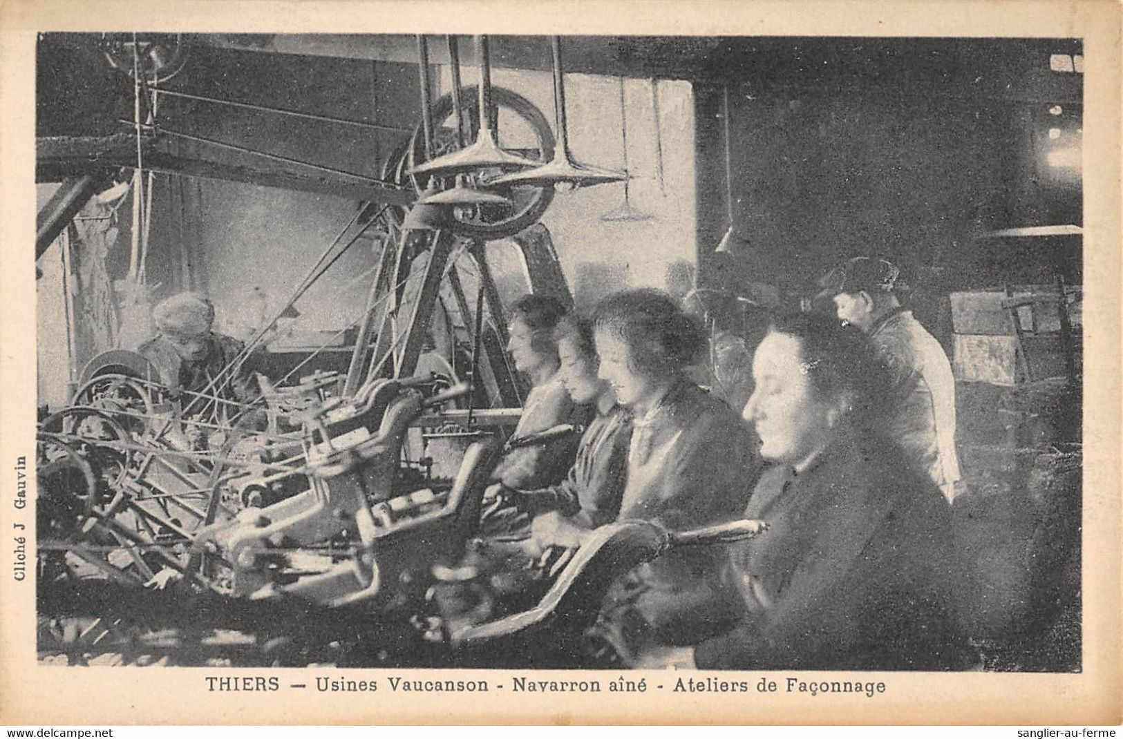 CPA 63 THIERS USINE VAUCANSON NAVARRON AINE ATELIER DE FACONNAGE - Thiers