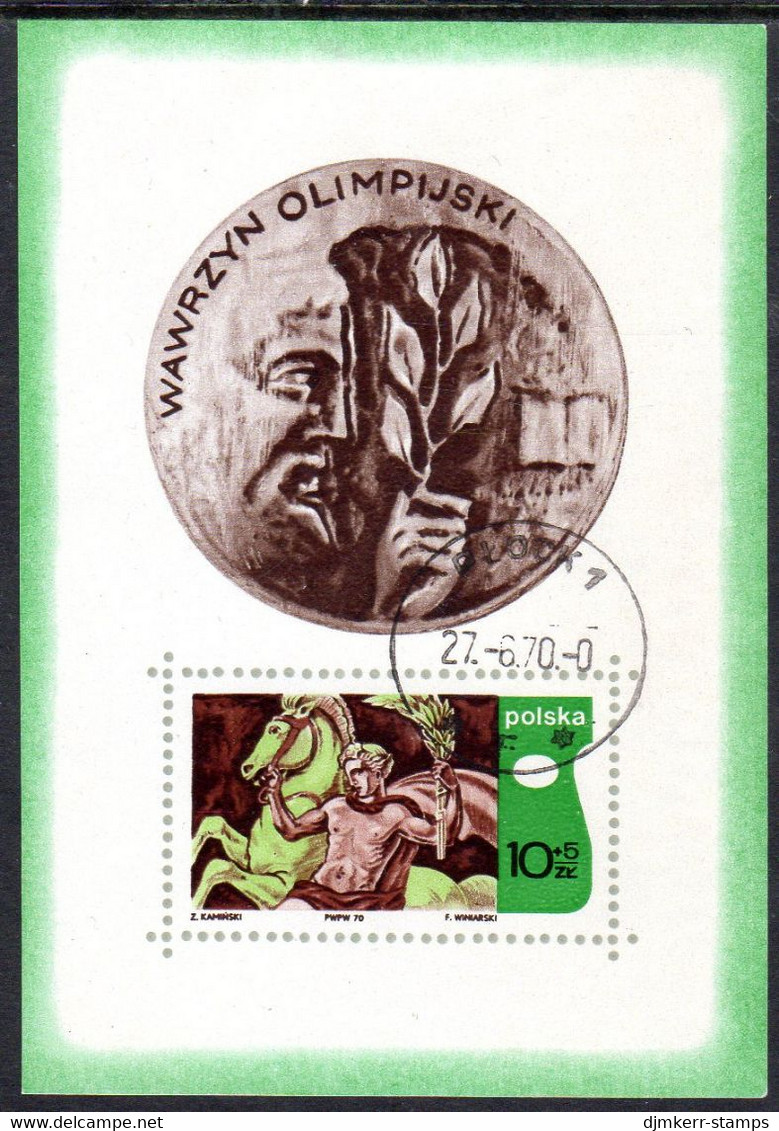 POLAND 1970 Olympic Academy Block Used  Michel Block 41 - Blocchi E Foglietti