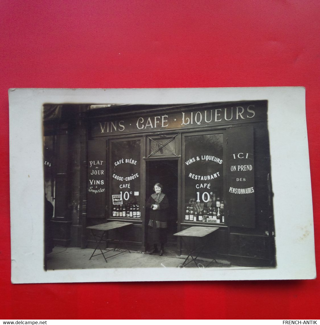 CARTE PHOTO CAFE  VINS LIQUEURS LIEU A IDENTIFIER - Zu Identifizieren