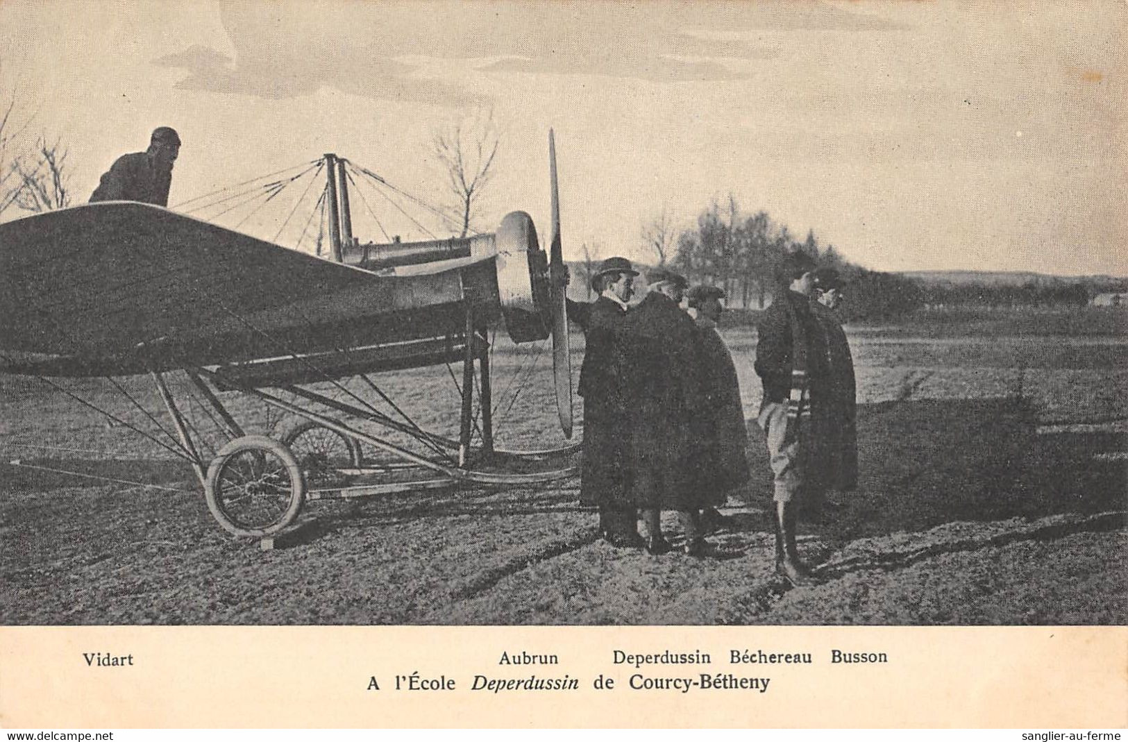 CPA AVIATION A L'ECOLE DEPERDUSSIN DE COURCY BETHENY AUBRUN DEPERDUSSIN BECHEREAU BUSSON - Airmen, Fliers