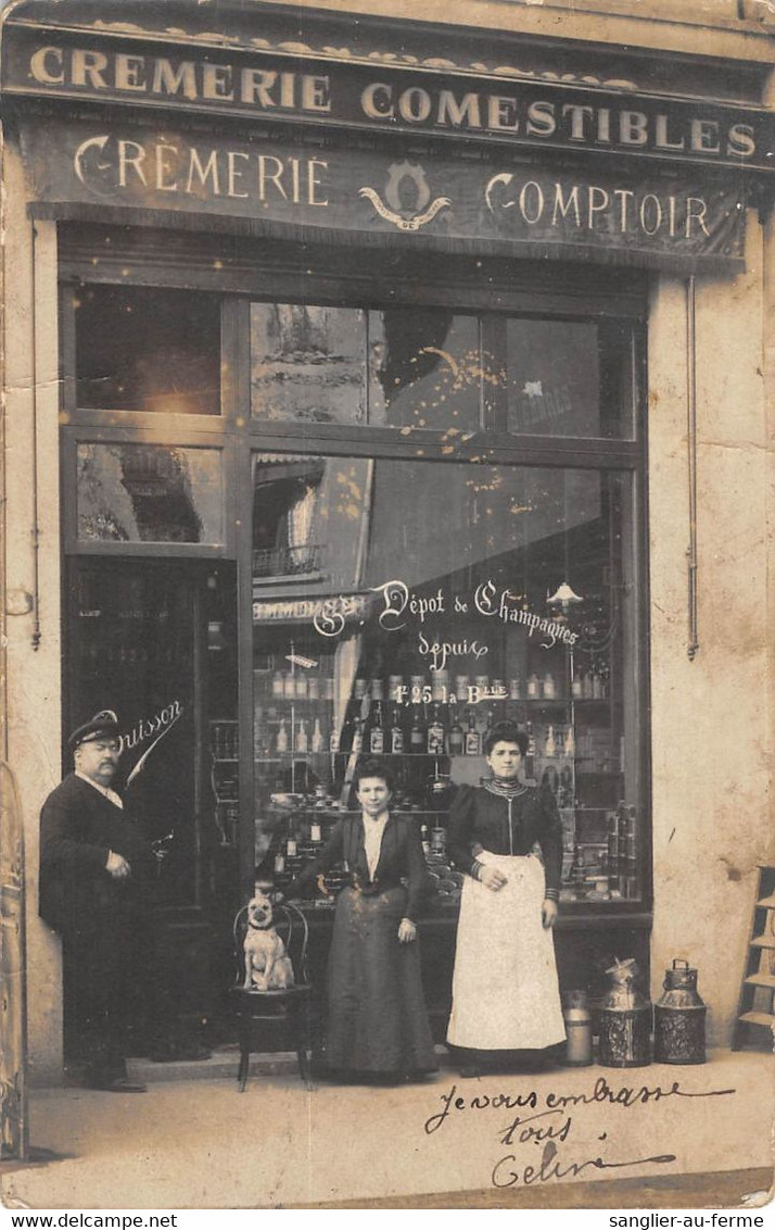 CPA 69 LYON VILLEURBANNE CHARPENNES CARTE PHOTO DE LA CREMERIE COMESTIBLES - Other & Unclassified