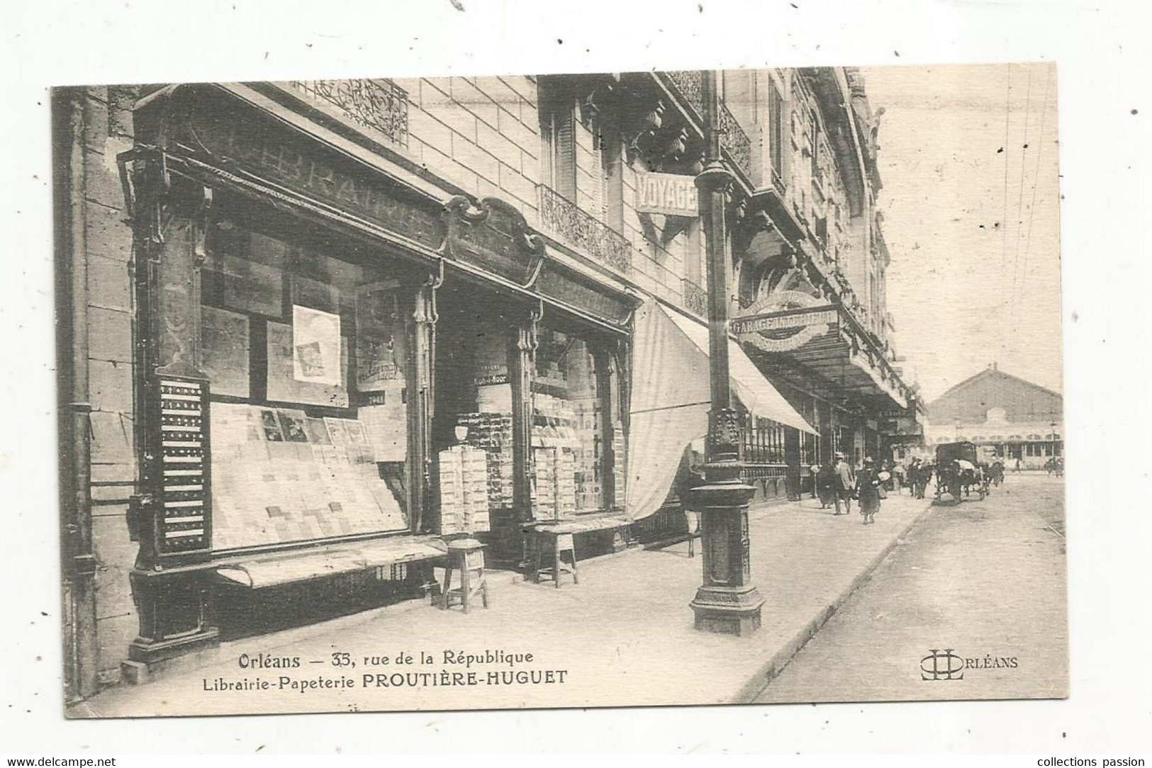 Cp , Commerce, Magasin , Librairie Proutière-Huguet, 45 , Orléans, 35 Rue De La République , Voyagée 1926 - Negozi