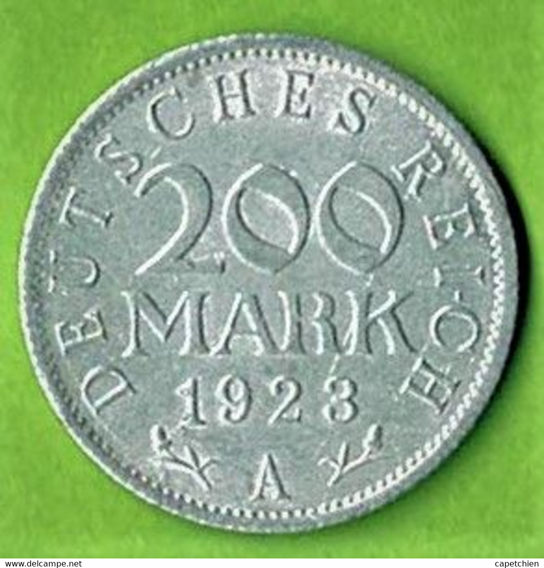 ALLEMAGNE / 200 MARK / 1923 A / ALU - 200 & 500 Mark