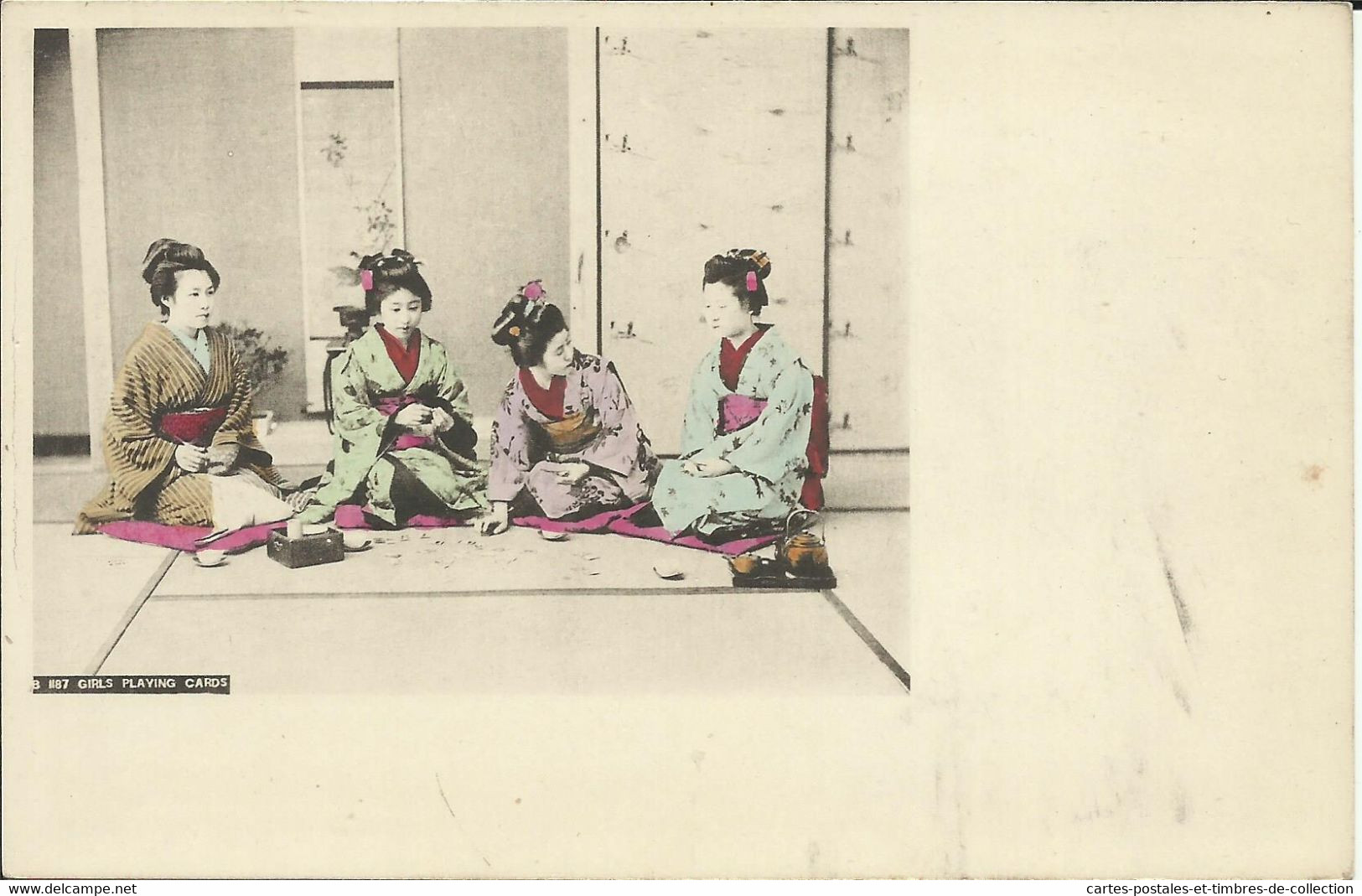 Japonaises , LES FILLES JOUENT AUX CARTES ; GIRLS PLAYING CARDS , Carte Précurseur , µ - Altri & Non Classificati