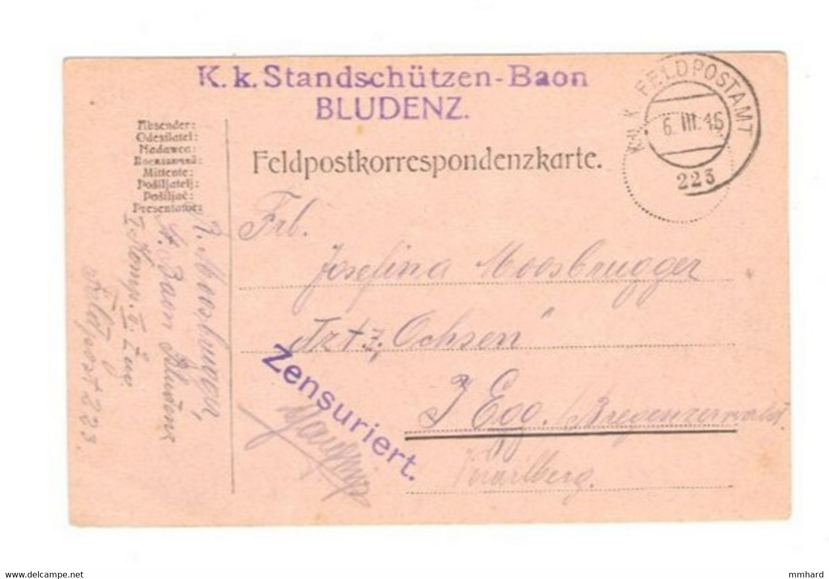 K.k. Standschützen-Baon Bludenz, Vorarlberg - Lettres & Documents