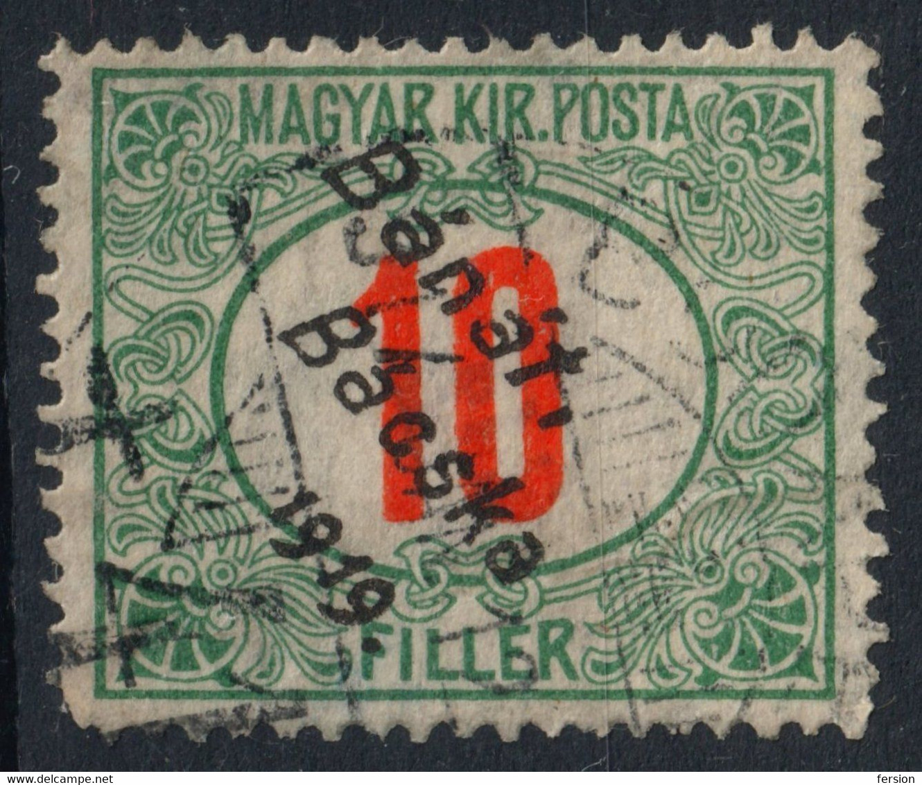 1919 Hungary Serbia SHS Occupation Local - BÁNAT BÁCSKA Porto Due Overprint - 10 Fill. Used - WW1 War - Banat-Bacska