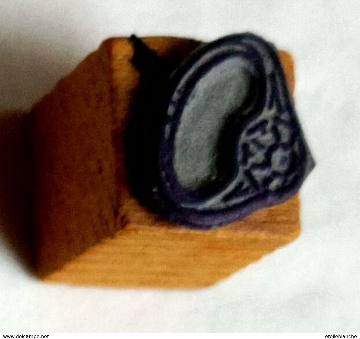 Bijou, Bague, Ancien Tampon Scolaire à Imprimer, Cube Bois - French Antique Rubber Stamp - Ring, Jewelry - Scrapbooking