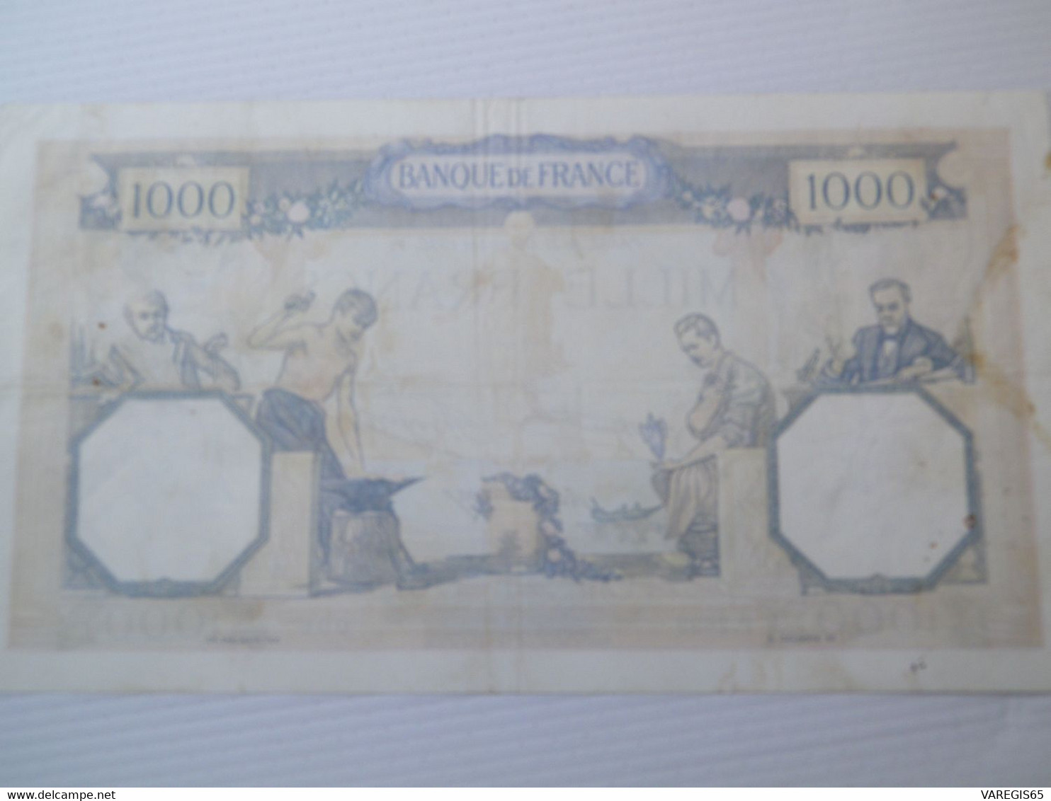 BANQUE DE FRANCE - BILLET DE 1000 FRANCS - 31 DECEMBRE 1936 - 16 TROUS D'EPINGLE ,1 AVEC ROUILLE - - 1 000 F 1927-1940 ''Cérès Et Mercure''