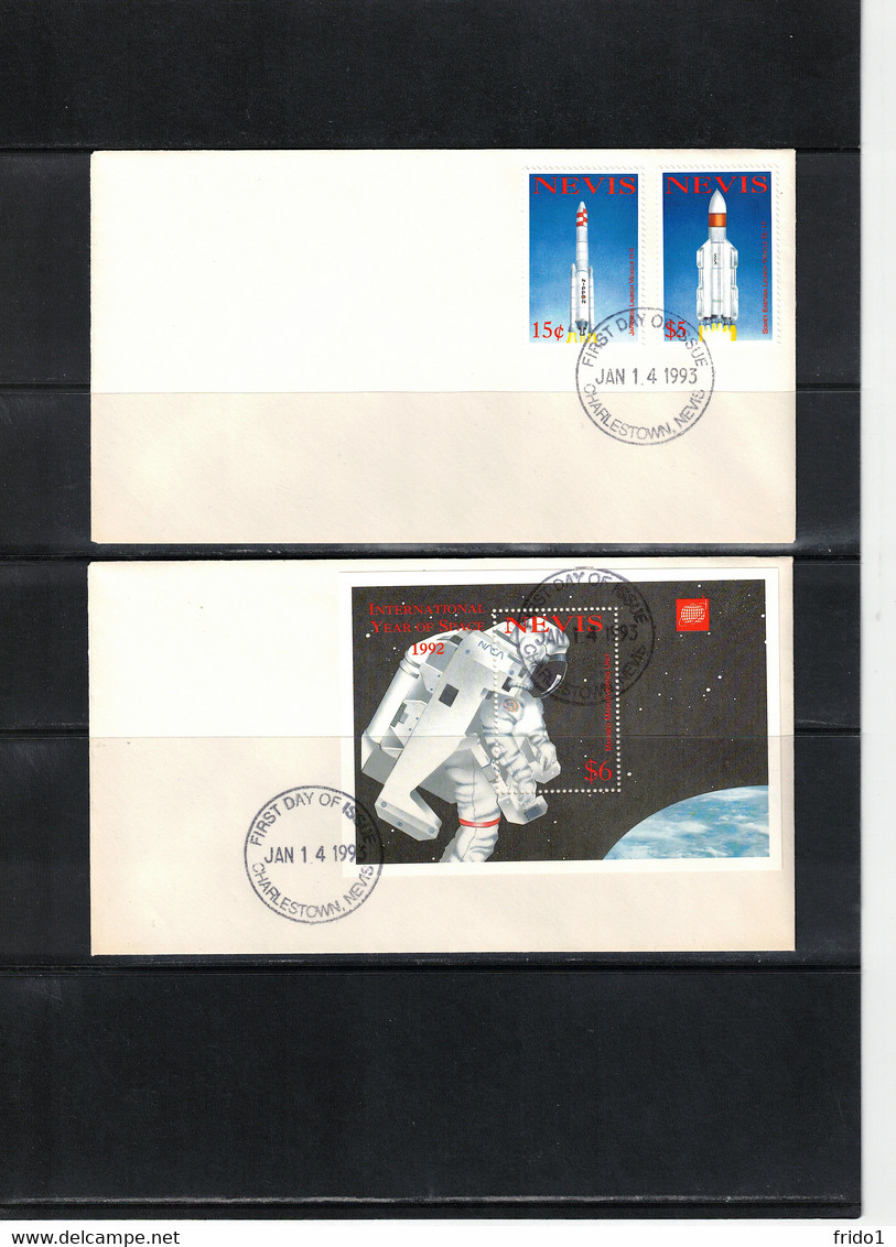 Nevis 1993 Space / Raumfahrt International Space Year FDC - Südamerika