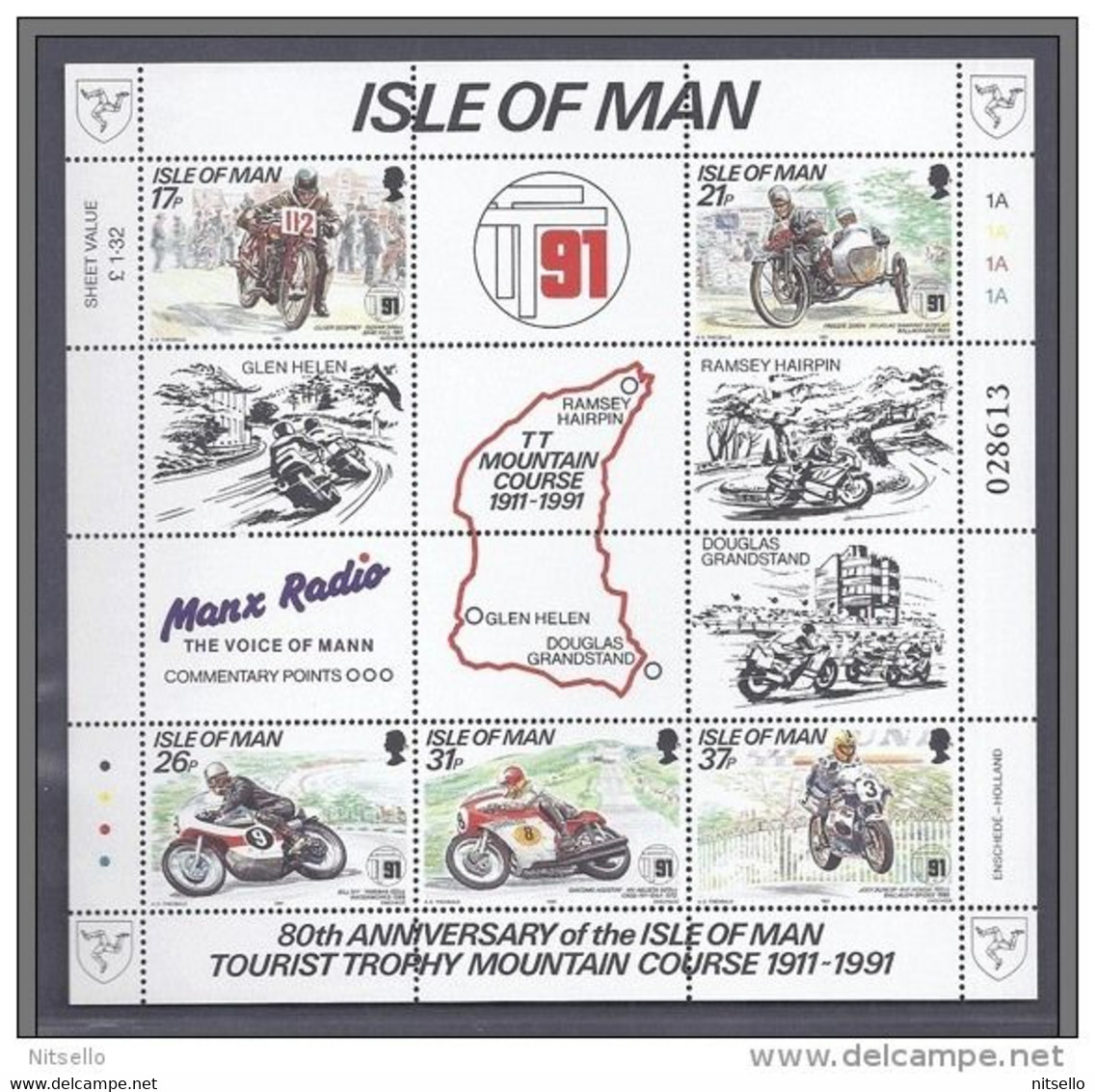 HB EUROPA  ///   (C115)  ISLA DE MAN 1991   Mi BLOCK 15 ** MNH - Man (Eiland)