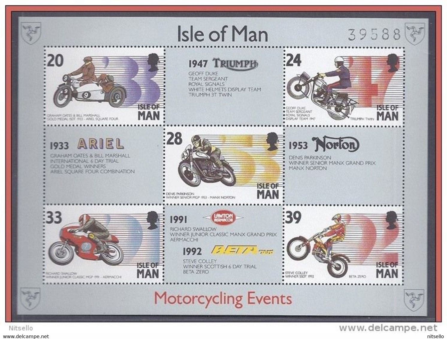 HB EUROPA  ///   (C109)  ISLA DE MAN 1993   Mi 550-554 BLOCK 19 ** MNH - Isle Of Man