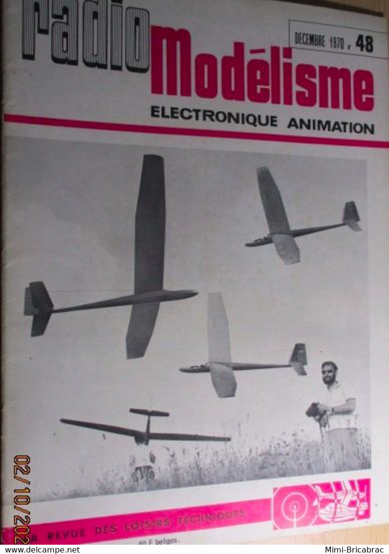 AEROJ20 Revue RADIO MOEDELISME N°48 De 11/70 Avec Plan En Pages Centrales, En Très Bon état Général - R/C Modelle (ferngesteuert)