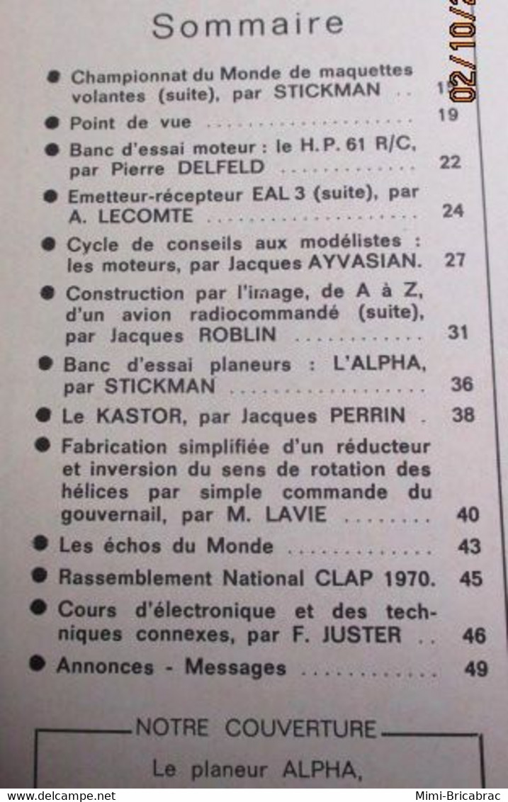 AEROJ20 Revue RADIO MOEDELISME N°48 De 11/70 Avec Plan En Pages Centrales, En Très Bon état Général - R/C Modelbouw