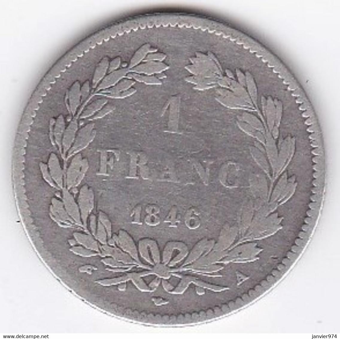 1 Franc 1846 A Paris . Louis Philippe I , Tête Couronné. En Argent - 1 Franc