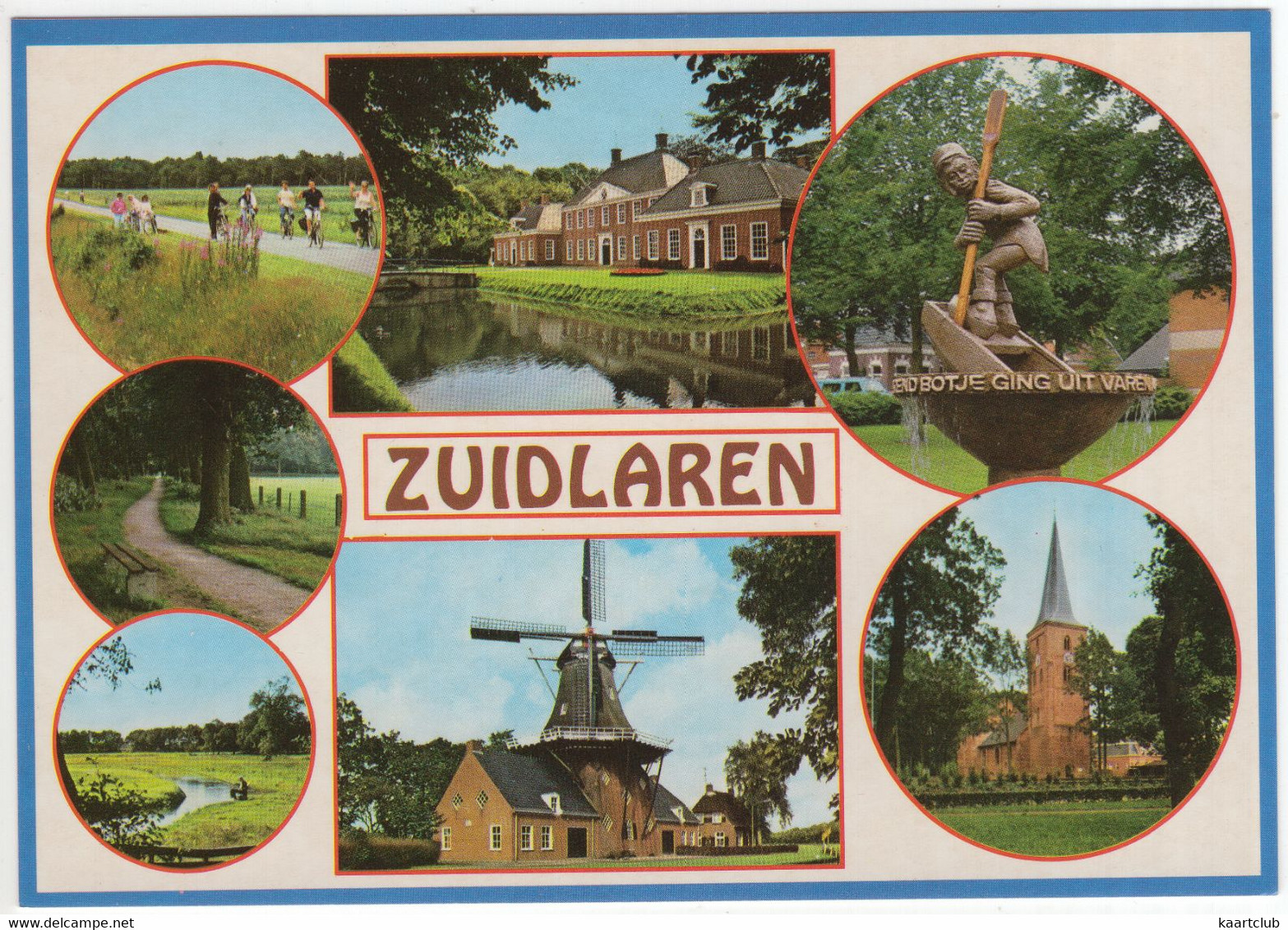Zuidlaren - Havezate 'Het Laarwoud', Kerk, Berend Botje, Molen, Fietsen - (Nederland / Holland) - ZUN 4 - Zuidlaren