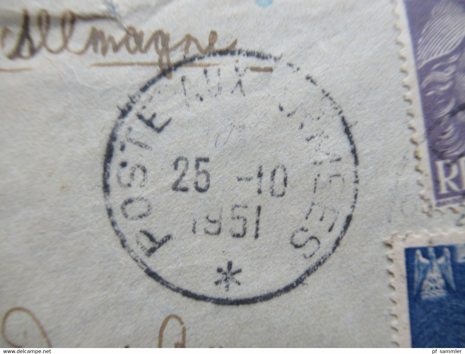 Frankreich 1951 Militärpost FM Stempel Poste Aux Armees / Feldpost S.P. 71174 B.C.M. Par Paris T.O.E. - Cartas & Documentos