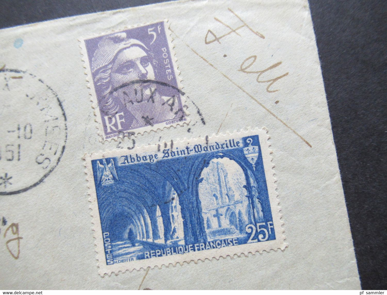 Frankreich 1951 Militärpost FM Stempel Poste Aux Armees / Feldpost S.P. 71174 B.C.M. Par Paris T.O.E. - Cartas & Documentos