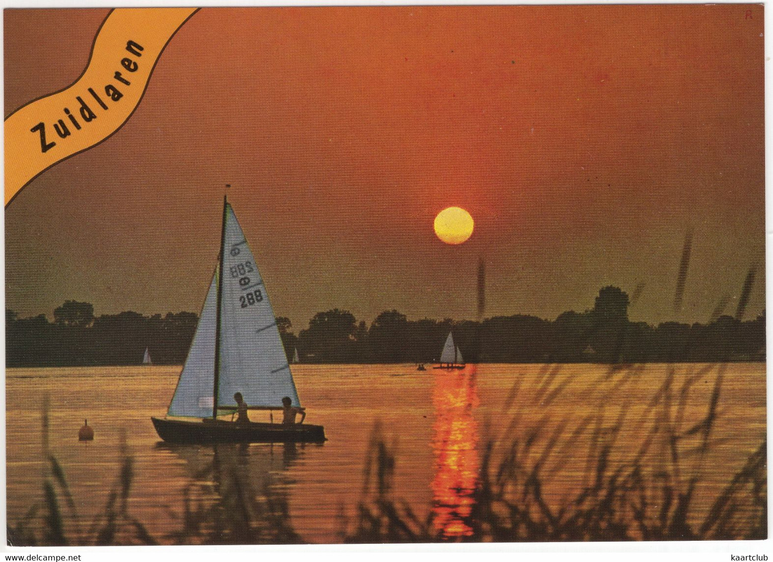 Zuidlaren - Ondergaande Zon, Zeilboot, Meer - (Nederland / Holland) - Nr. L 2947 - Zuidlaren