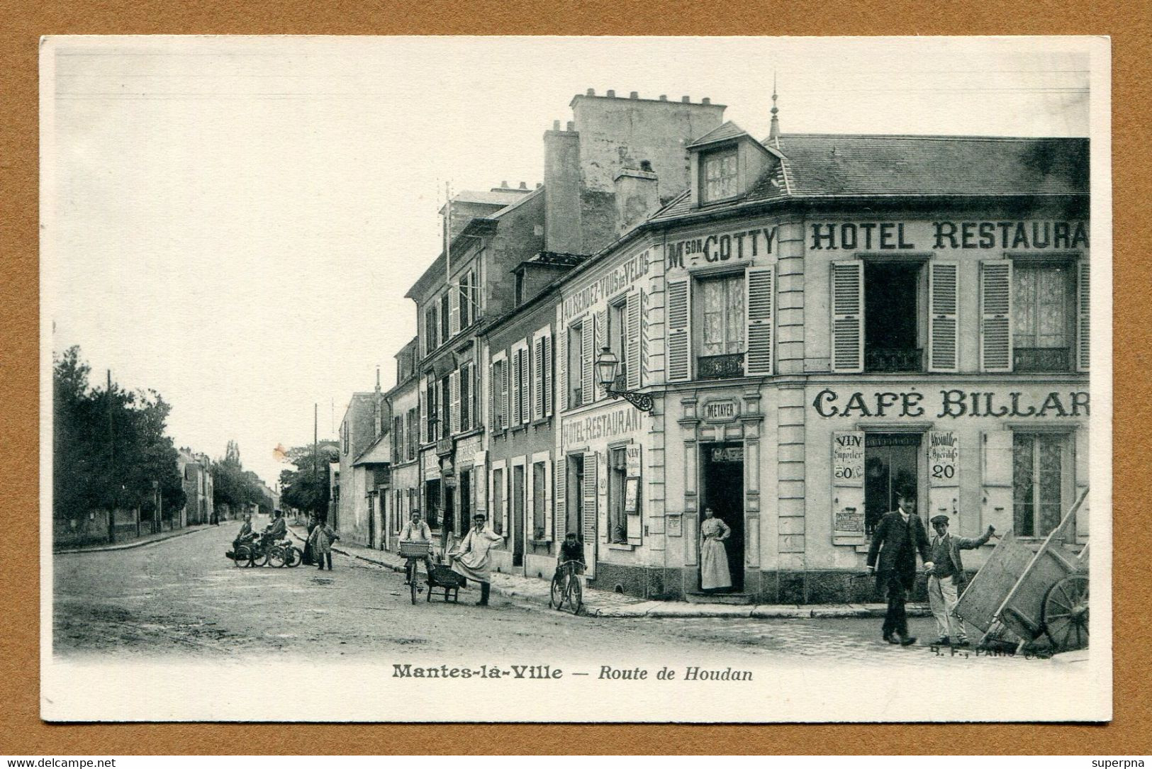 MANTES-LA-VILLE  (78) : " ROUTE DE HOUDAN - Maison  COTTY, Café " - Mantes La Ville