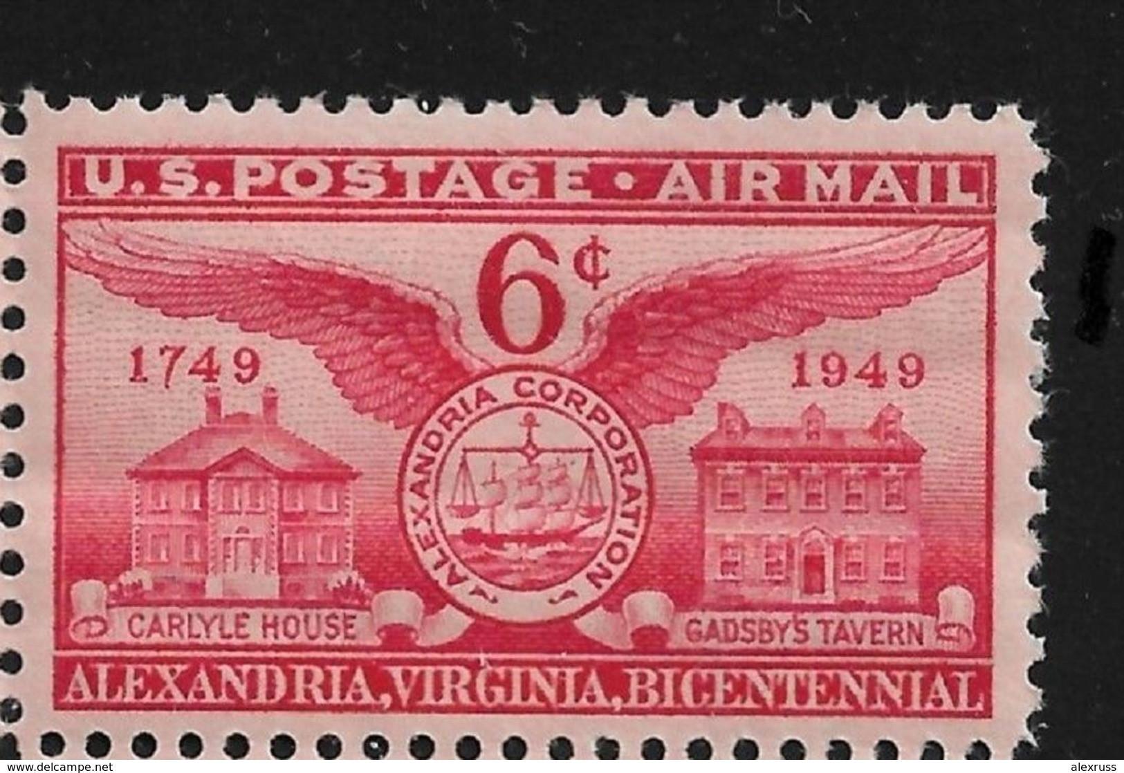 US 1949 Air Mail Alexandria Issue Scott # C40,VF-XF MNH**OG - 2b. 1941-1960 Nuevos