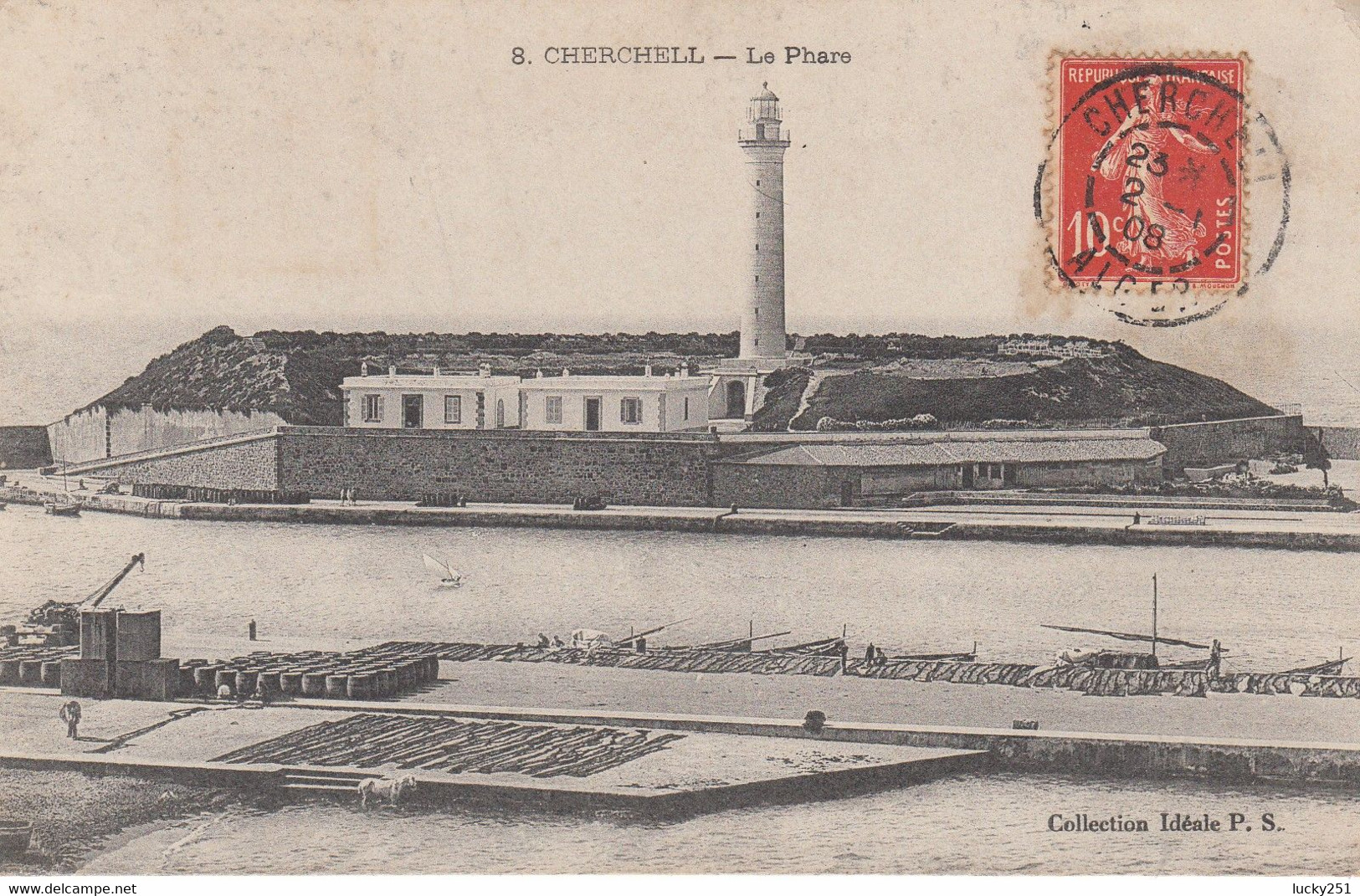 Algérie - Circulée - Cherchell - Le Phare - Vuurtorens