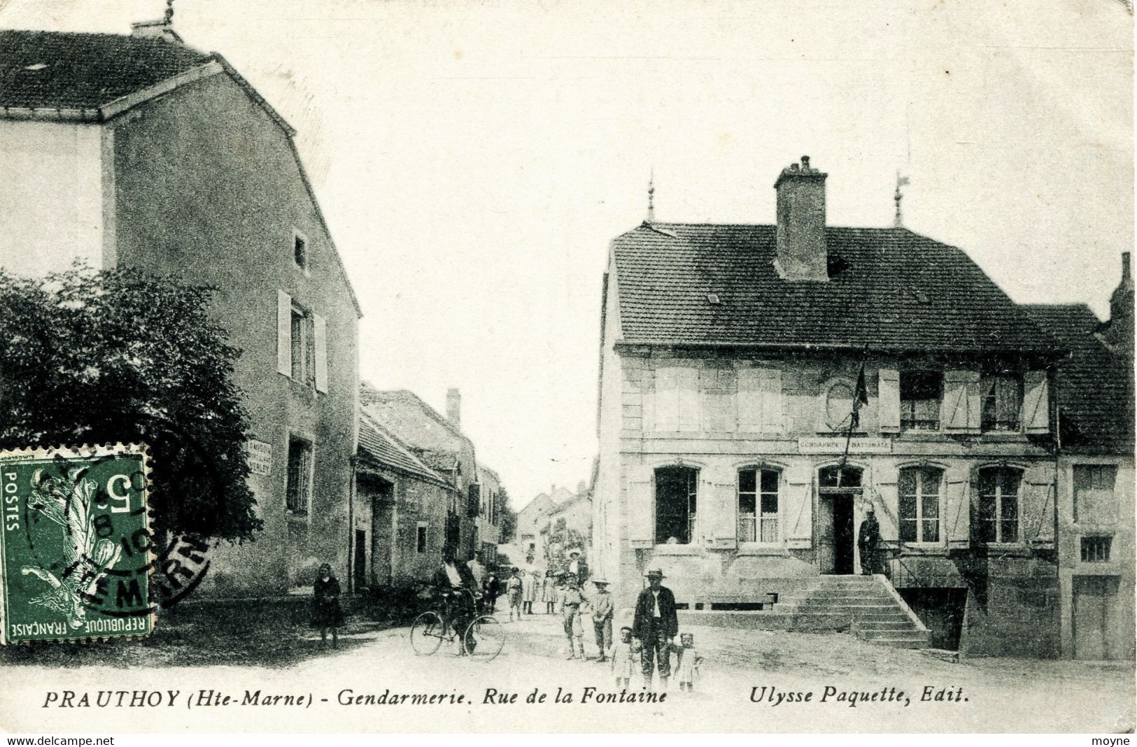 14165  - Hte Marne - PRAUTHOY   :  LA GENDARMERIE  - RUE DE LA FONTAINE  - Belle Animation   -- Circulée En . 1910 - Prauthoy