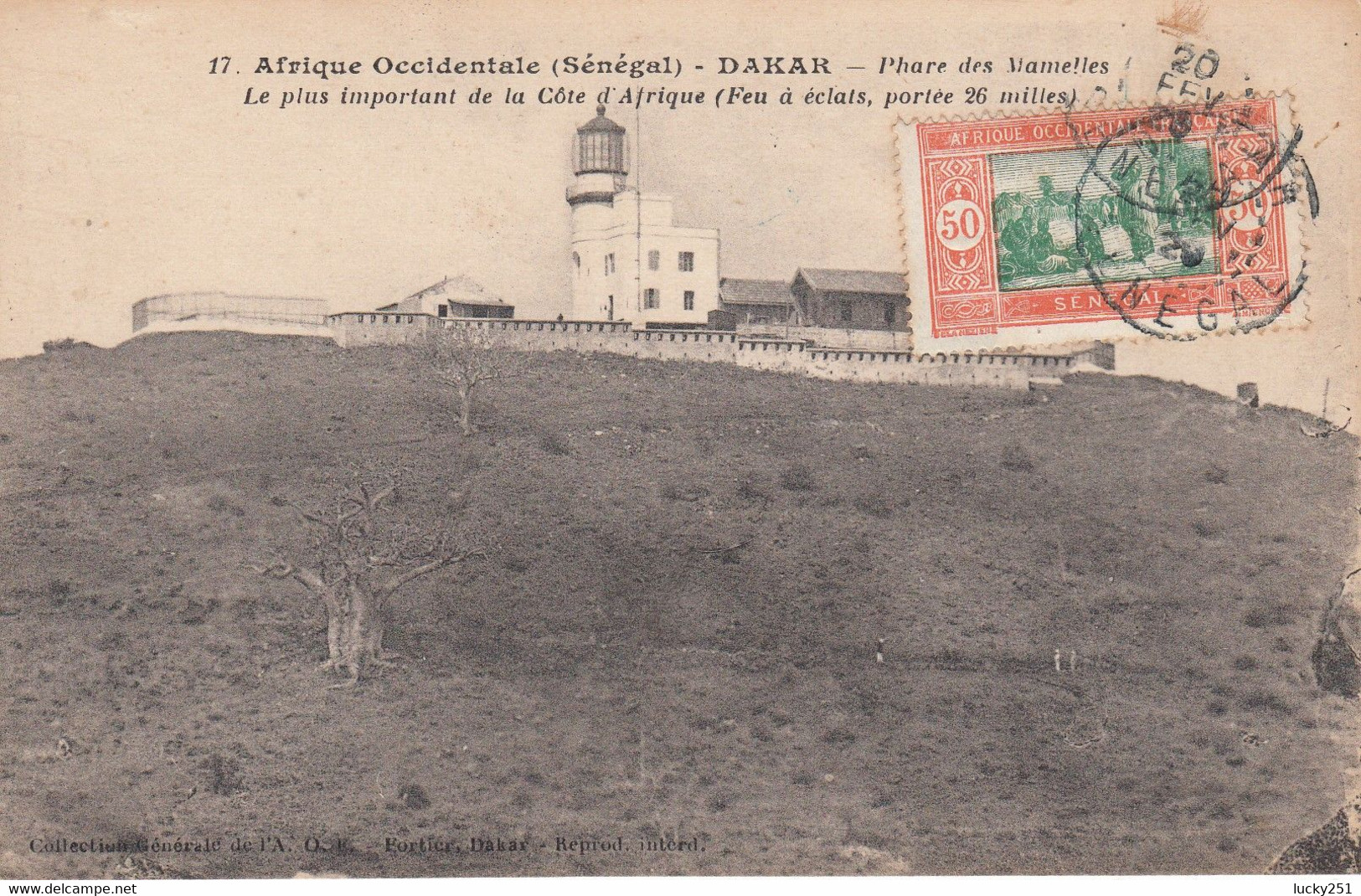 A.O.F. - Circulée - Sénégal, Dakar - Le Phare Des Mamelles - Lighthouses