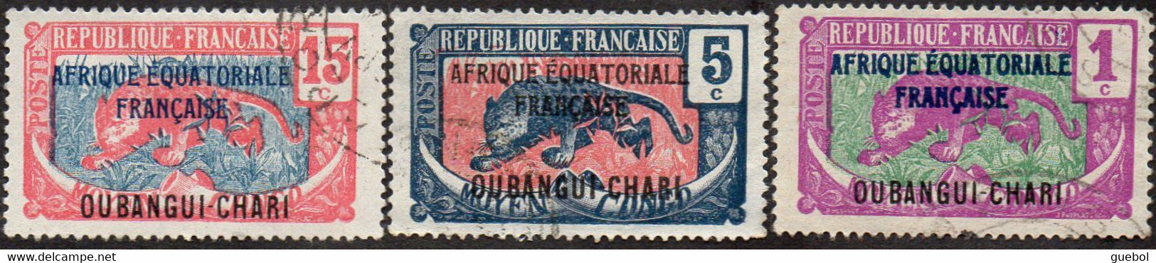 Oubangui Obl. N°  43 - 46 - 49 - Timbre Du Congo Surchargé - Usati