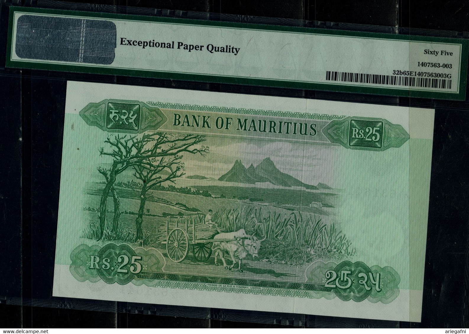 MAURITIUS 1967 BANKNOTES 25 RUPEES PMG 65 UNC !! - Maurice