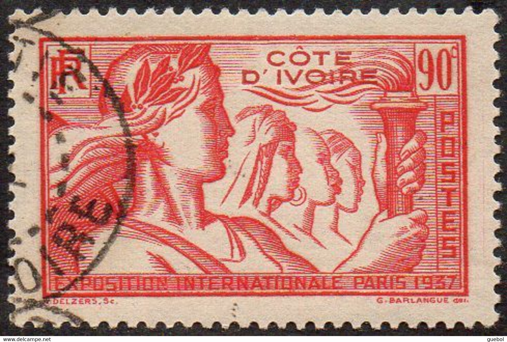 Détail De La Série Exposition Internationale De Paris Obl. Cote D'ivoire N° 137 - 1937 Exposition Internationale De Paris